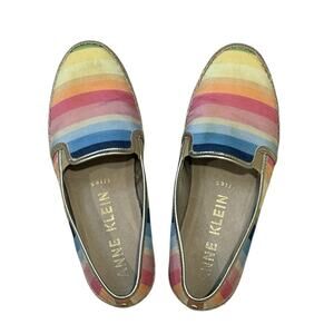 Anne Klein iFlex Colorful Striped Slip-on Shoes Size 7.5
